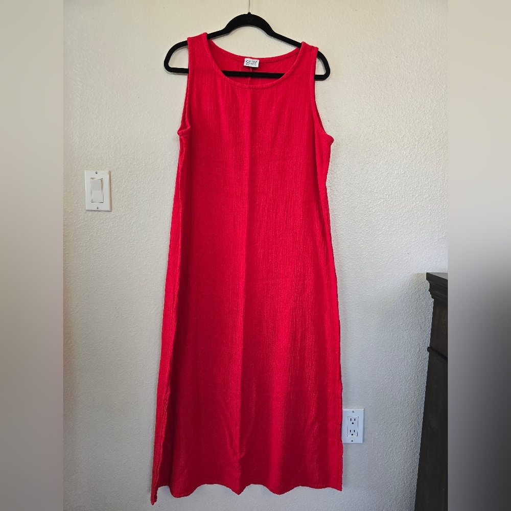 Oh My Gauze! Red Sleeveless Dress